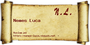 Nemes Luca névjegykártya